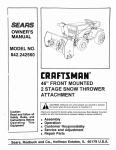 Craftsman 842.242560 Owner`s manual