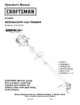 Craftsman WEEDWACKER Incredi-Pull 316.791870 Operator`s manual