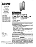 Sears 336350 30 GAL. Operating instructions