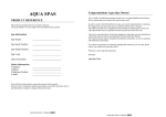 AQUA SPAS  Spa Owner`s manual