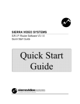 Sierra Video VS User`s guide