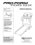 ProForm 700 User`s manual