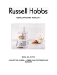 Russell Hobbs RHFP600 Instruction manual