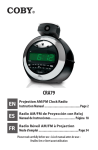 Coby CRA79 - Digital Projection AM/FM Alarm Clock Instruction manual