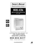 CMA Dishmachines UC65e Owner`s manual