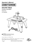 Craftsman 315.265030 Operator`s manual