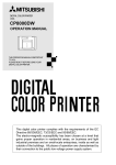 Mitsubishi CP8000DW Instruction manual