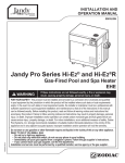 Zodiac Jandy Pro Series Operating instructions