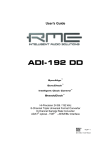 RME Audio ADI-192 DD User`s guide