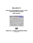 Digital Audio Corporation MicroDAC IV User`s manual