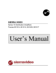Sierra Video 10 Series User`s manual