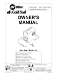 Miller Electric Gold Seal Model 440 Owner`s manual