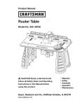 Craftsman 28180 - Fixed-Base Router/Table Combo Product manual