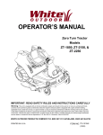 White Outdoor ZT-2150 Operator`s manual