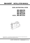 Sharp MX-M753 Installation manual