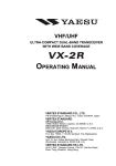 Vertex Standard Yaesu VX-2R Specifications