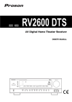 Proson RV2600 DTS Owner`s manual