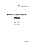 Motorola GM380 User guide