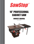 SawStop PCS31230 Owner`s manual