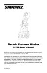 Simoniz High Pressure Washer Owner`s manual