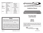 Channel Plus SVS-52 Specifications