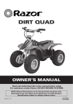 Razor Dirt Quad Owner`s manual
