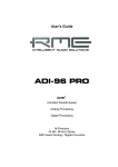 RME Audio ADI-96 PRO User`s guide