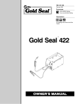 Miller Electric Gold Seal 422 Owner`s manual