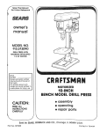 Craftsman 113.213090 Owner`s manual