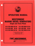 Westerbeke 25.0 BEDR 50 HERTZ Installation manual