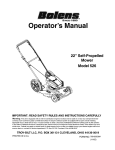 Bolens 526 Operator`s manual