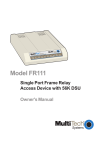 Multitech FR111 Owner`s manual