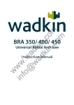 Wadkin BRA 350 Instruction manual