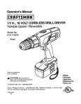 Craftsman 315.113340 Operator`s manual