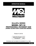 MULTIQUIP SP118 Specifications