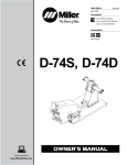 Miller Electric D-74D Owner`s manual