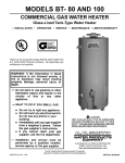 A.O. Smith BTX-80 SERIES 100 Instruction manual