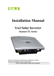 SAJ Sununo-TL Series Installation manual
