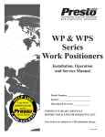 Presto WPS Series Service manual