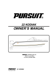 PURSUIT 22 KODIAK Owner`s manual