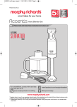 Morphy Richards Cocktail blender Owner`s manual