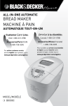 BREAD MAKER MACHINE À PAIN - Applica Use and Care Manuals