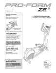 Pro-Form ZE5 User`s manual
