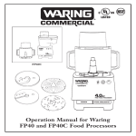 FP40 4-Quart Batch Bowl Food Processor Instruction Manual