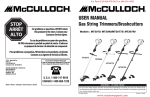 McCulloch MT30775 User manual