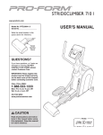 Pro-Form PFEL06611.0 User`s manual