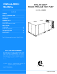 York SUNLINE 2000 B5CH 036 Installation manual