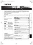 Roland ME-70 Owner`s manual