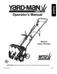 Yard-Man 769-03412 Operator`s manual
