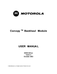 Motorola Canopy Backhaul Module Specifications